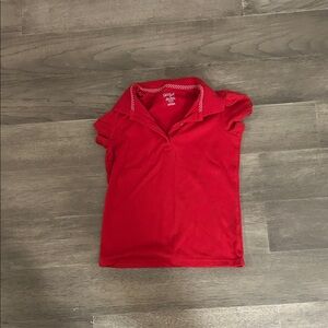 Cat & Jack Red Shirt with Polka Dot Trim